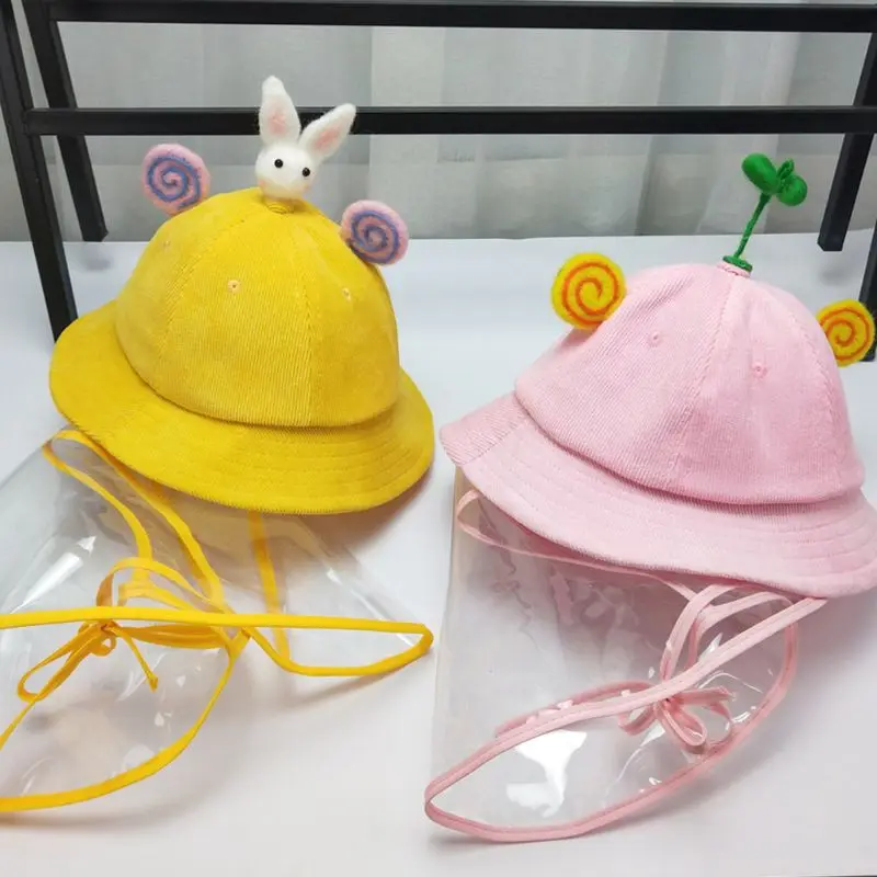 

Kids Cotton Fishman Sun Hat with Removable Face Shield for Girls Boys Summer