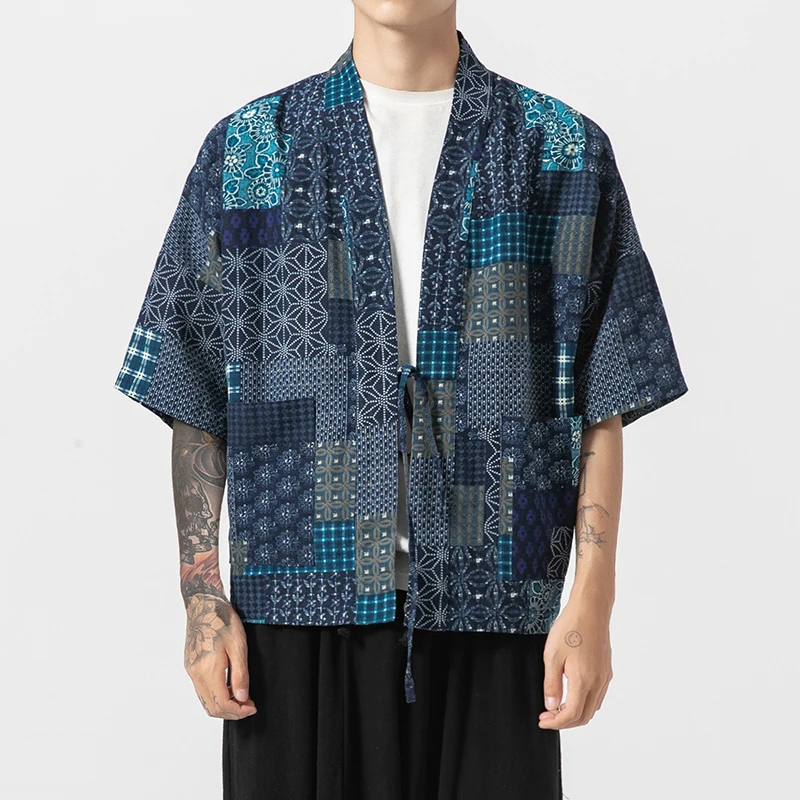 

Japanese kimono traditional men clothing Japanese kimono men jacket male kimono shirt men samurai costume AA001