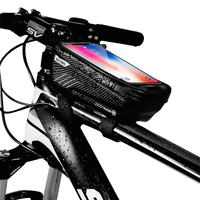 wild man new bike bag frame front top tube cycling bag waterproof 6 6in phone case touchscreen bag mtb pack bicycle accessories