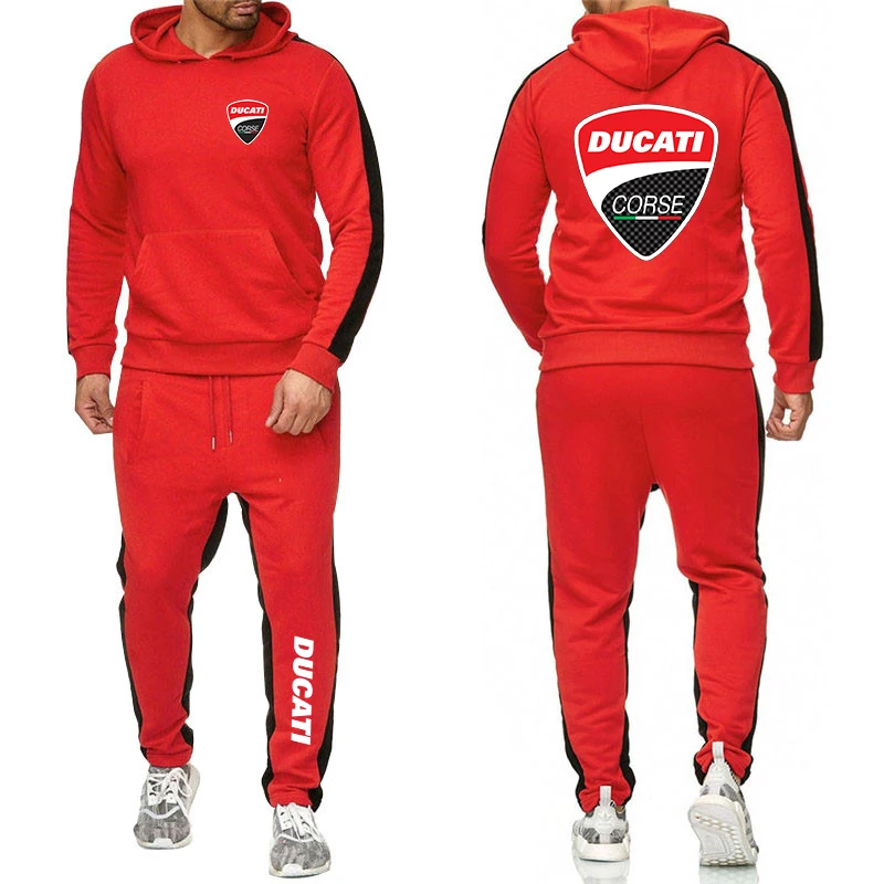 

2021 nouveaux Hommes Ducati 2 Pices Ensembles de Survtement Sweat Capuche + pantalon Populaire Sweat Capuche Costume Sport