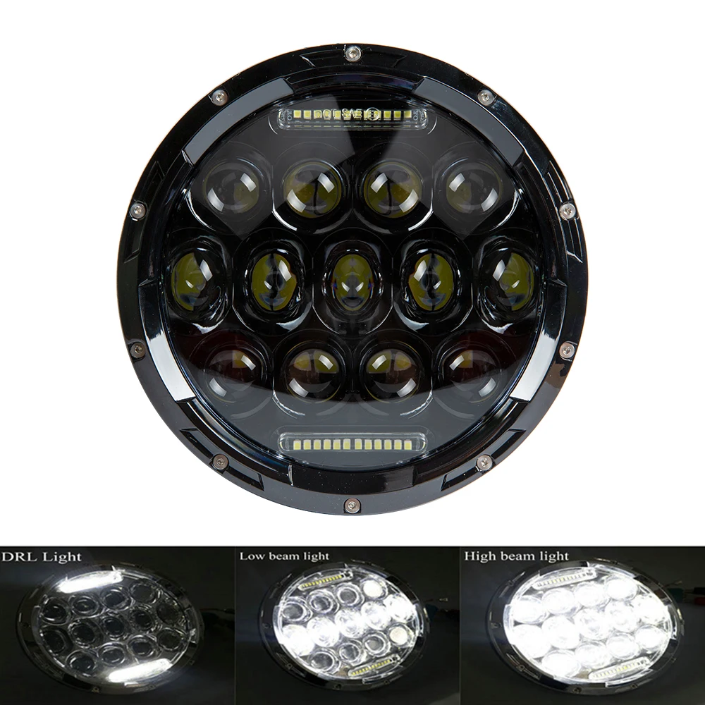 

Running Light 75W Car Led 7inch Car Accessories Angel Eyes H4 Led Headlight For Lada Niva 4X4 Uaz Bronto Hunter Hummer