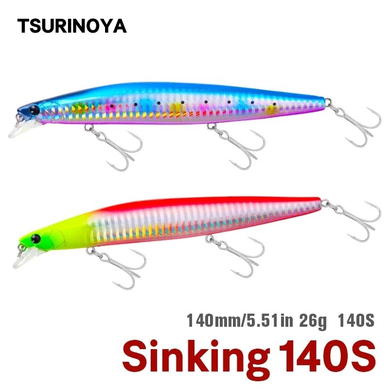 TSURINOYA 2 шт./12 шт DW92 погружная блесна 140mm26g морской черный бас Щука воблер (Wobbler)