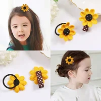 childrens hairpin sunflower sweet high elasticity does not hurt hair korean baby princess cute girl hair rope headdress