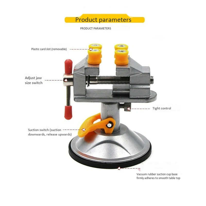 Настольные тиски с фиксированным каркасом Регулируемый поворотный винт из