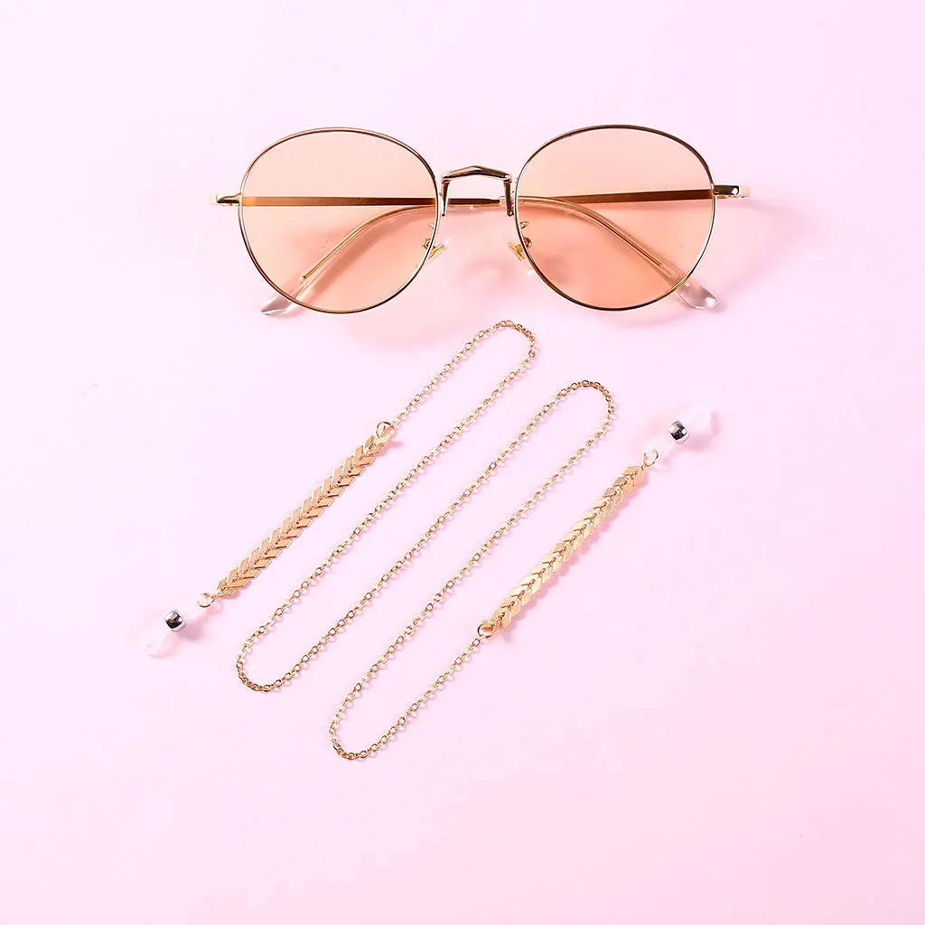 2020 простой шикарный Панк Металлический Женский цепочка в форме листа для очков