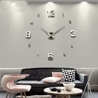 Настенные часы, большие кварцевые акриловые украшения сделай сам для гостиной с зеркальными наклейками, 2021