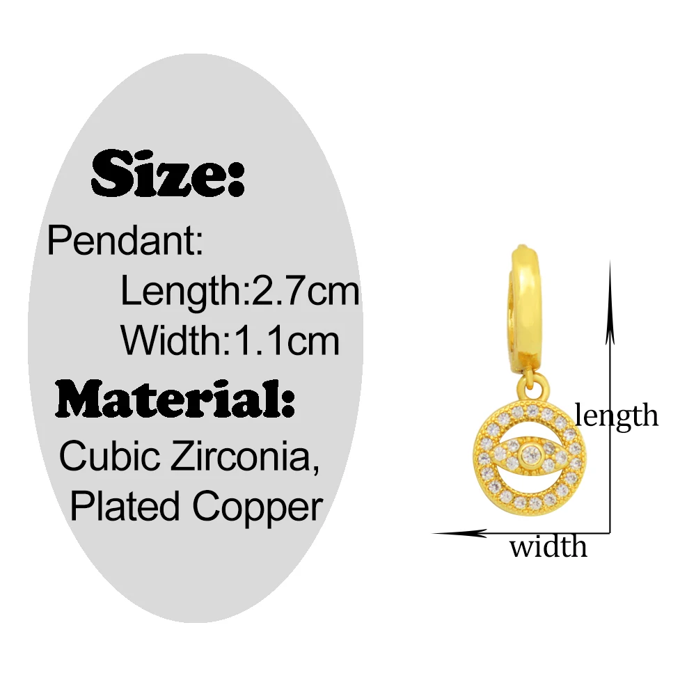 

Original Round Eye Pendant Earrings for Woman Gold Accessories 2021 Drop CZ Stone Dangle Plug Earing Hollow aretes con zirconias