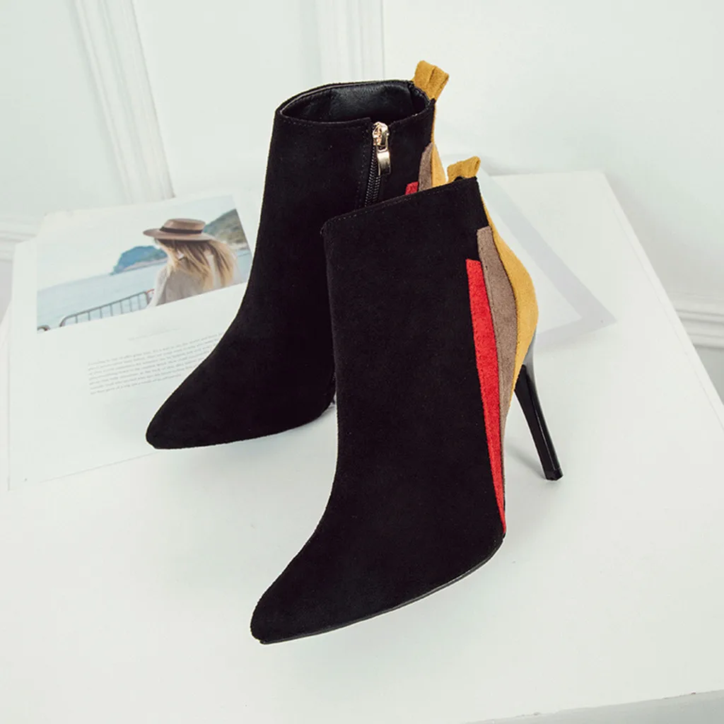 SAGACE High Heel Ankle Boots Sexy Charm Women Elegant Pointed Toe Booties Shoes Ladies Thin Super | Обувь