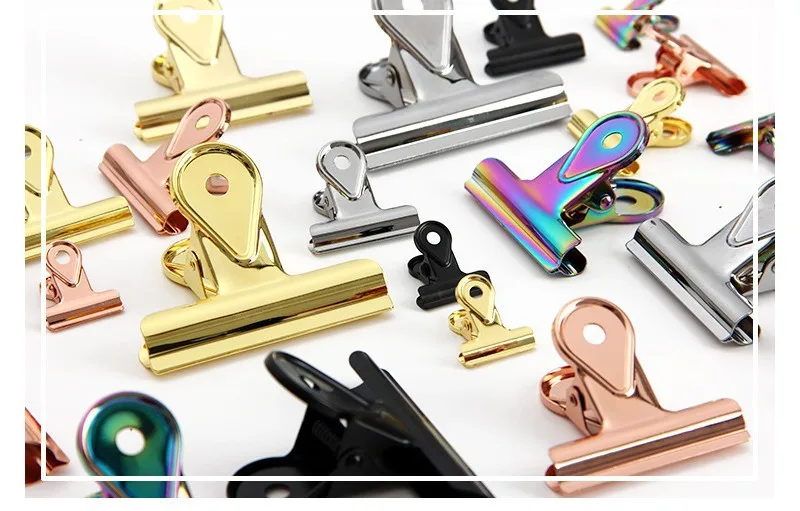 

2/3/4/5/6.5cm Metal Paper Clips Memo Pad File Binder Claps Gold Silver Balck Colorful Color for School Office Supplies Stationer