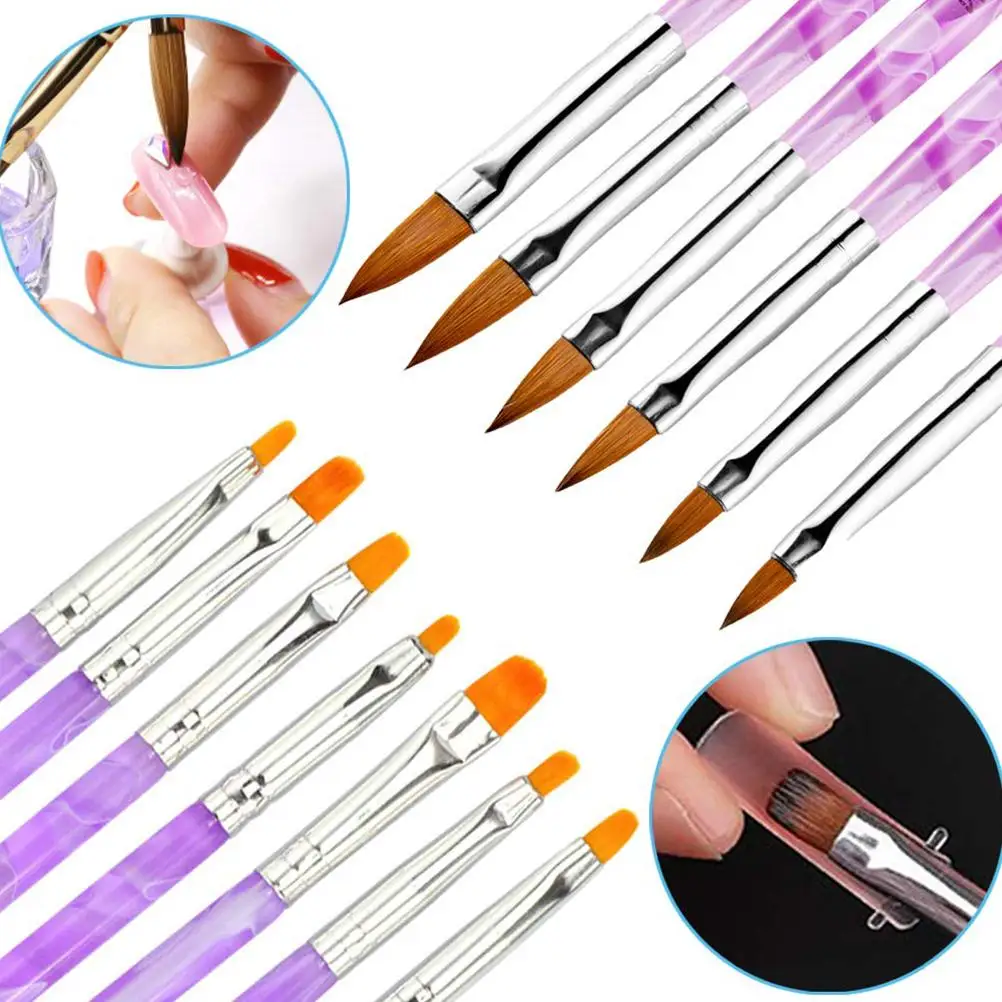 

MONY 14 Pcs Nail Art Acrylic UV Gel Extension Builder Painting Pattern DIY Drawing Rhinestone Bead Dotting Picking Brush Kit #E