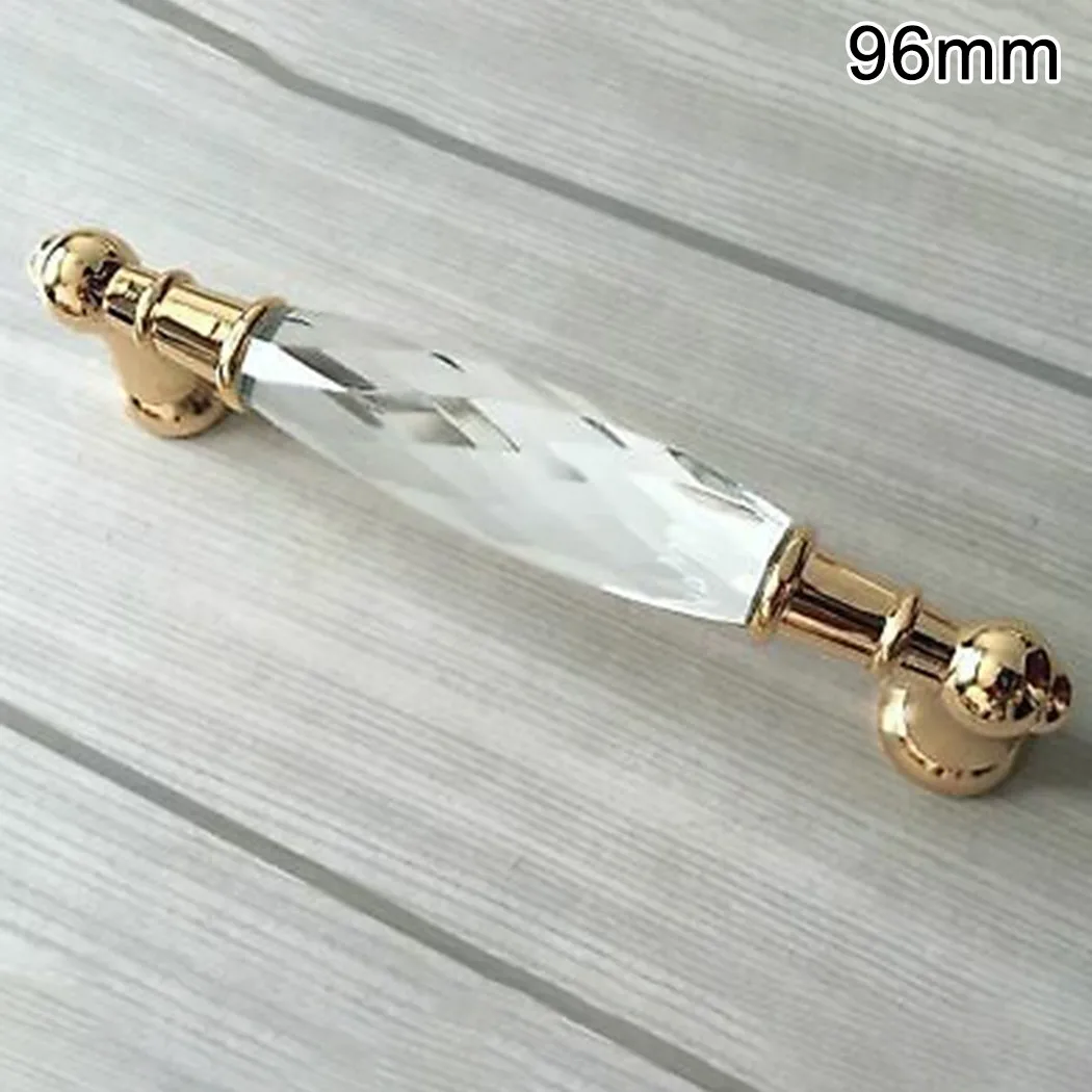 96/128 мм ручки аксессуары шкафчик гардероб буфет Стекло Хрустальное золото|Орудия|