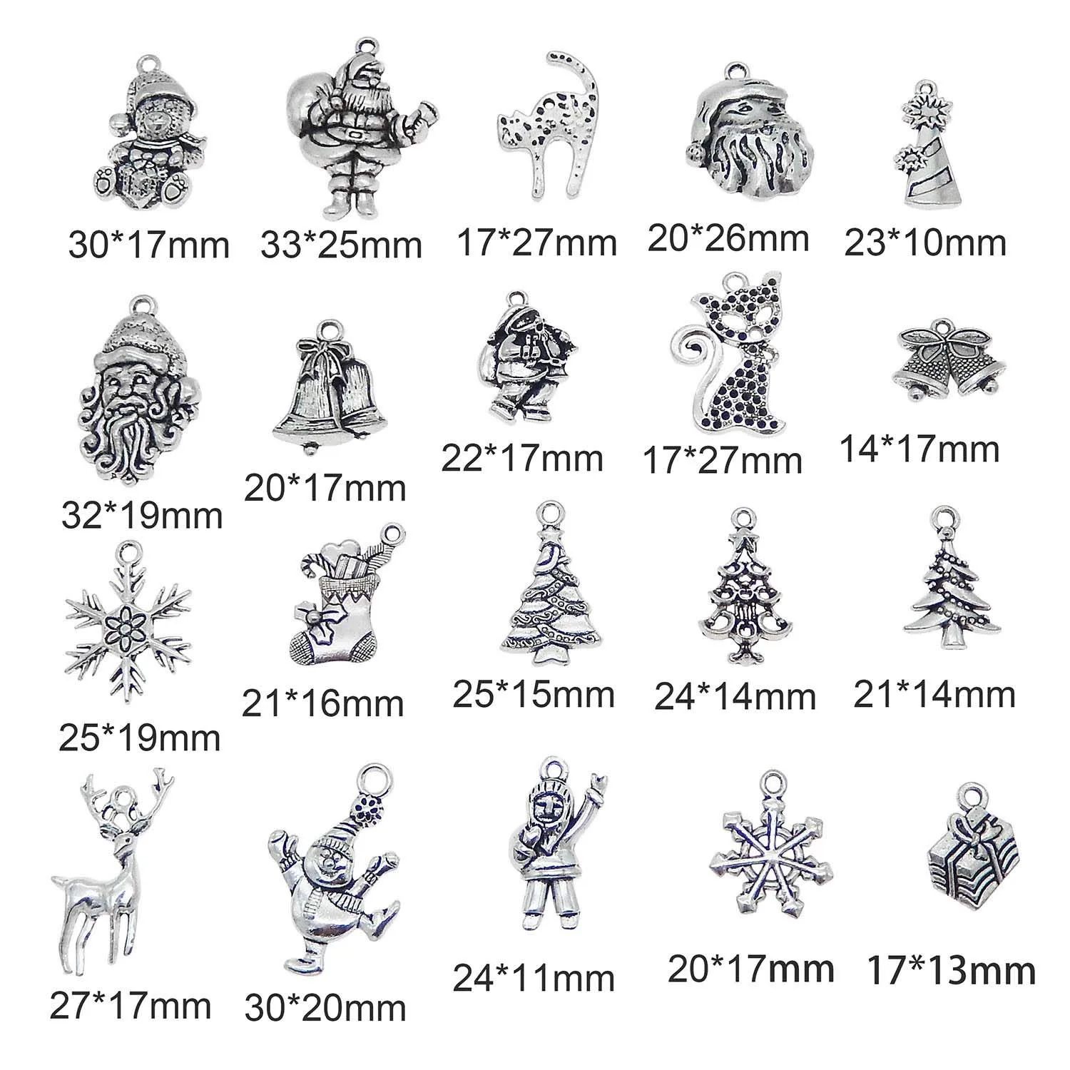 10 шт. смешанные рождественские украшения олень носки со снеговиком колокольчик