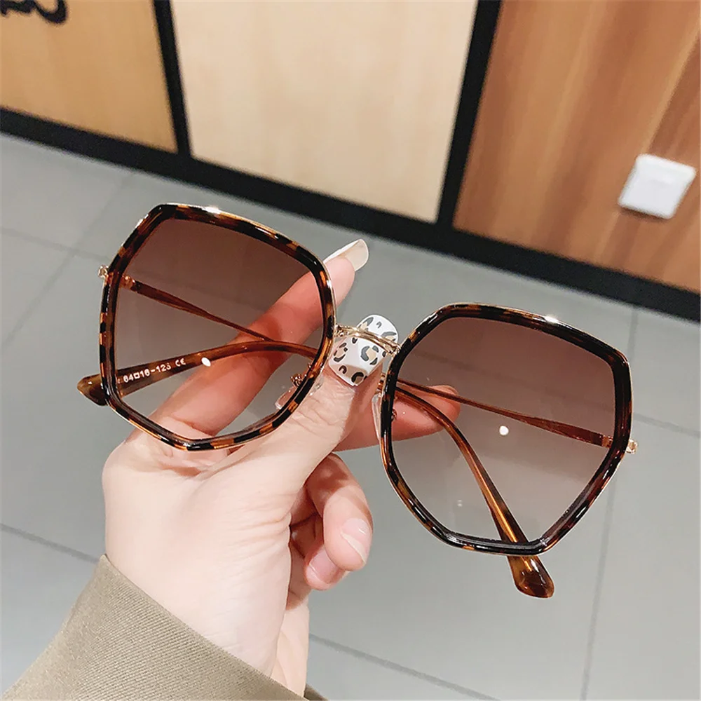 

Polygonal Women Sunglasses Female Big Frame Male Trendy Glasses 2022 Luxury Brand Designer Eyeglasses UV400 Sun Shades Eyewear