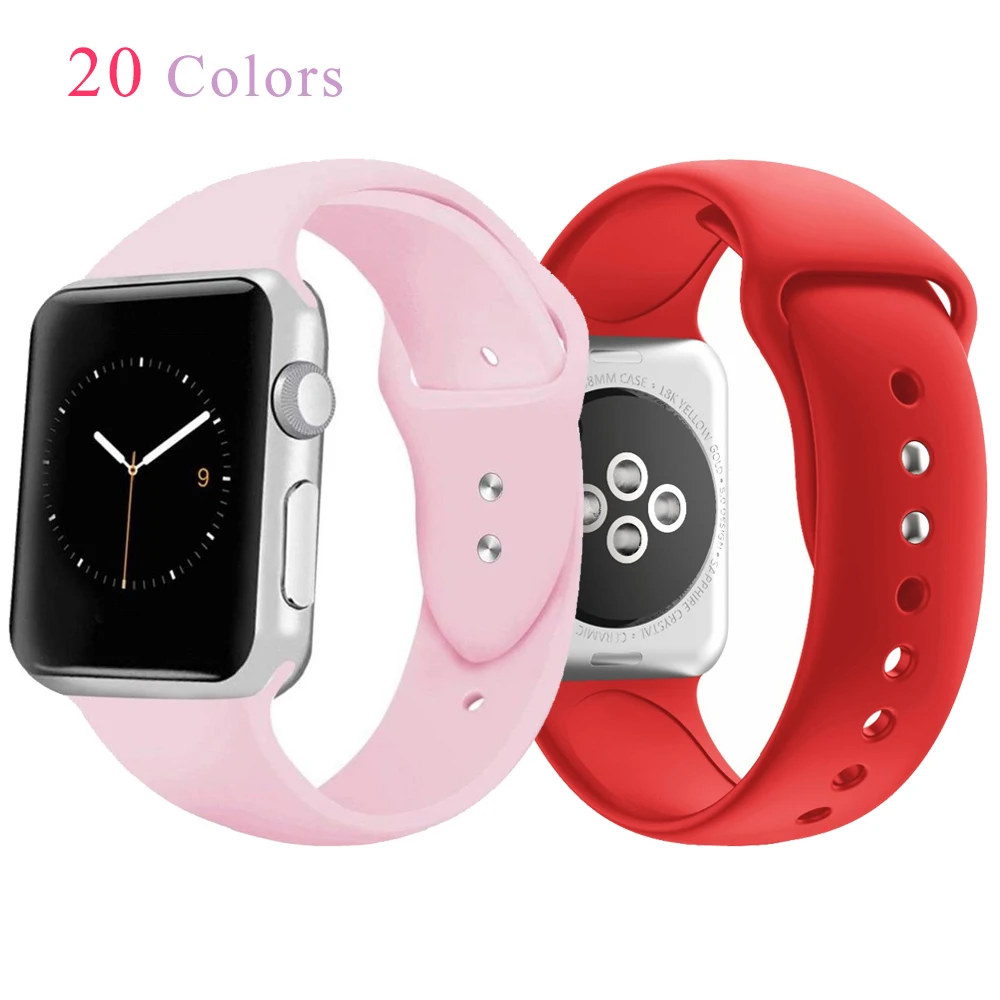 Мягкий силиконовый замена спортивный ремешок для смарт часов 40 мм Apple Watch Series 12 на