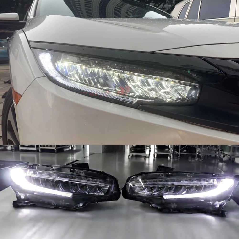 1 пара автомобилей головной светильник для Honda Civic 10th 2016 2017 2018 HID светодиодный s с