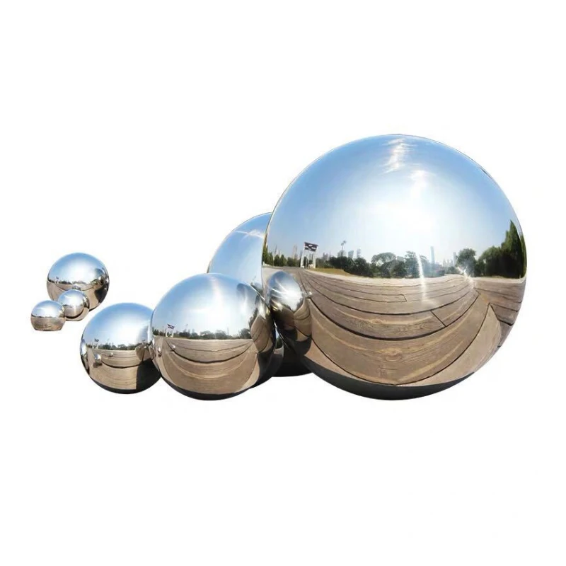 

Home Hotel Sphere Decoration Glitter Party Mirror Ball Craft Stainless Steel Silver Ornament High Gloss Sphere Photography 2021