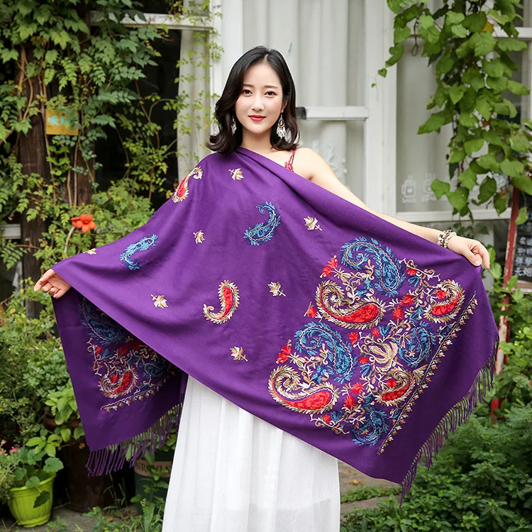 Бренд горячий новый дамы имитация кашемира вышитые шаль шарф осень и зима кешью