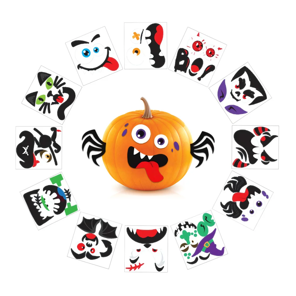 

PRETYZOOM 12 Sets/24 Sheets Pumpkin Stickers Novelty Lovely Pumpkin Decals Waterproof EVA Pumpkin Clings for