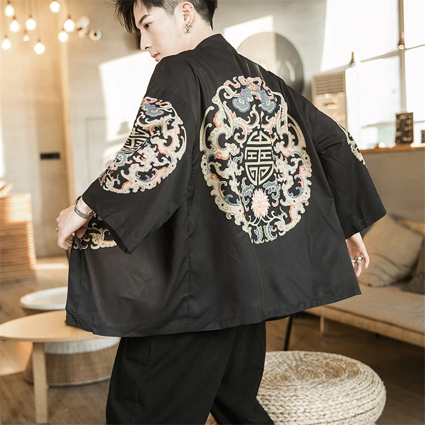 Haori Samurai, новинка, летняя мужская куртка, кардиган, японский стиль, кардиган Ретро, кимоно, традиционная юката, азиатская одежда для женщин
