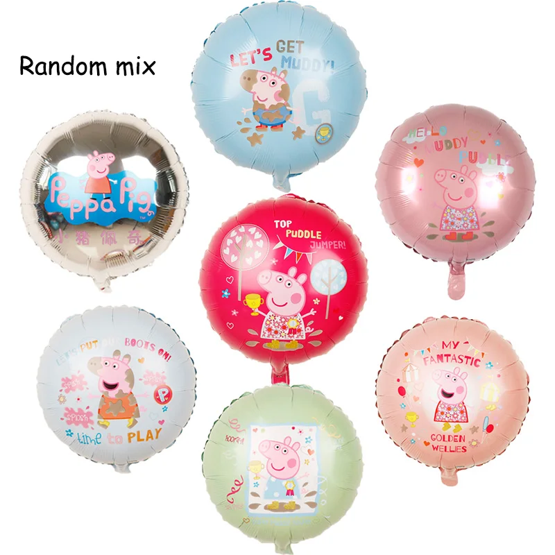 

50pcs 18-inch Peppa Pig Balloon Multiple styles George Peppa Cartoon Figures Inflatable Foil Balloons Birthday Party Decoration