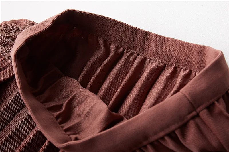 2020 Весенняя женская плиссированная юбка с высокой талией женские трапециевидные