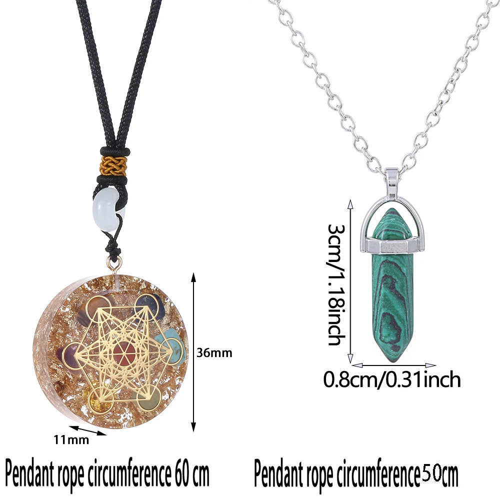 Ожерелье с подвеской из оргонита кулон натурального кристалла Квантовая