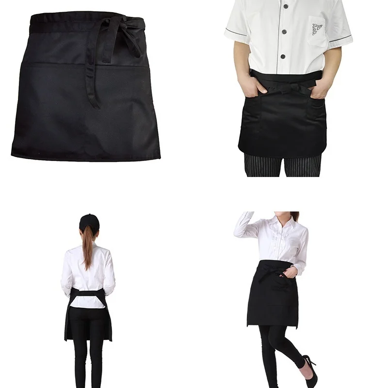 Черный бюст официанта короткий флирт с карманом 1 шт. | Дом и сад