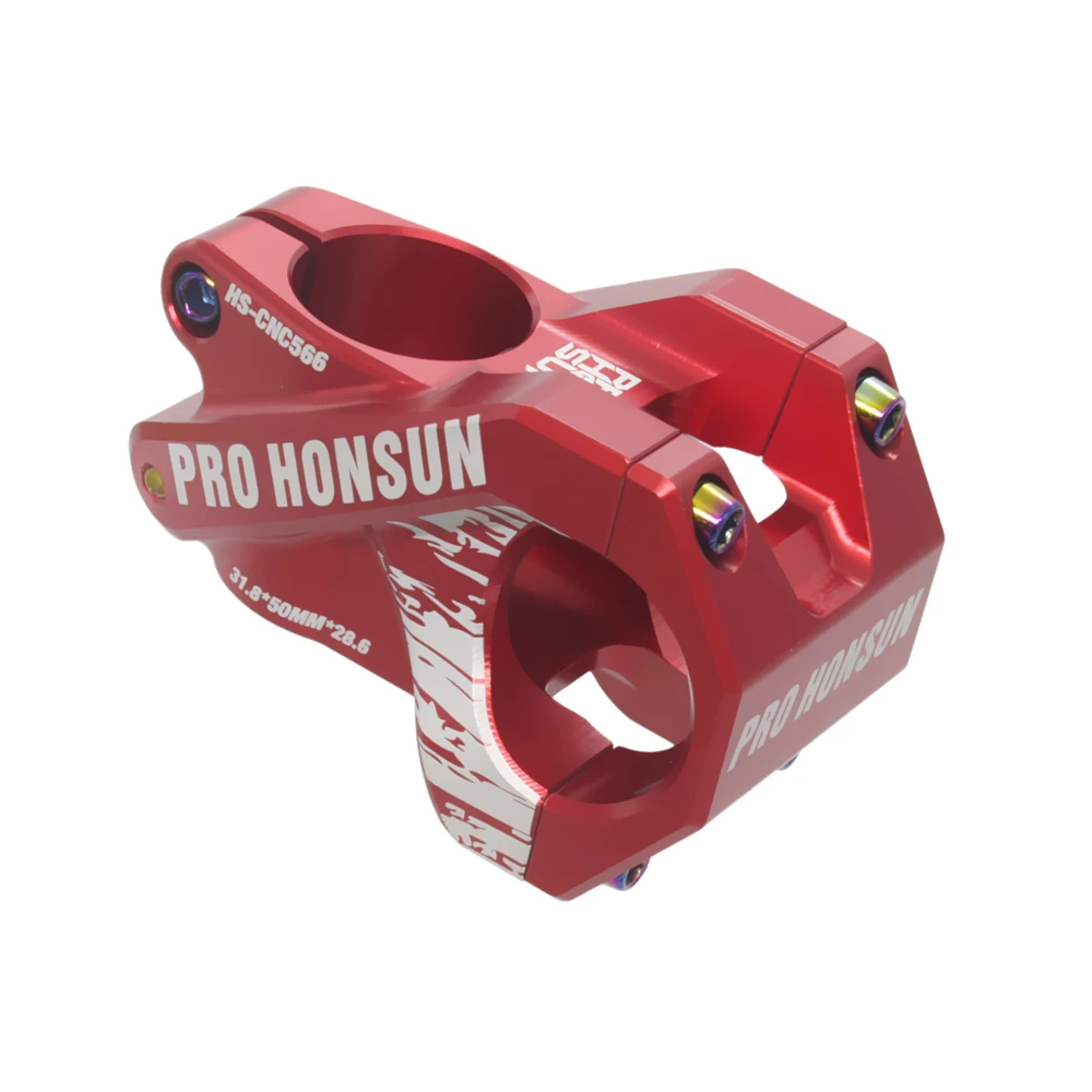 Red MTB XC AM DH FR, цветной руль для велосипеда, CNC 31,8*50 мм, короткий стержень для велосипеда, для горной дороги, велосипедный стержень, Радужный стержень, запчасти для велосипеда - Цвет: Red
