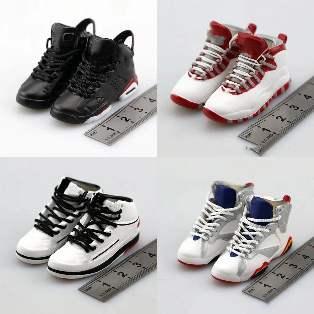 

1/6 Scale Fashion Soldier Shoes Mini Sneakers Hollow Basketball Sport Shoes Model for 12 inches Action Figure