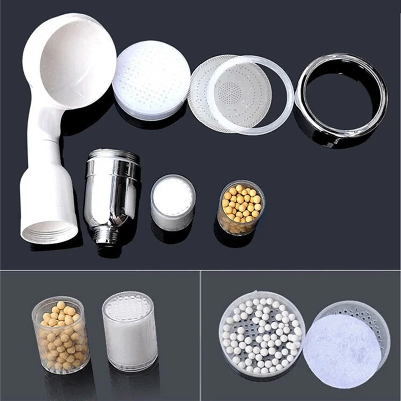 

Bath High Quality Shower Head High Pressure Boosting Water Saving Filter Balls Beads Utility Head With Negative Ion Activated