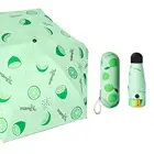 Зонт-трость Женский, складной, с рисунком фруктов, от солнца и дождя, для путешествий, защита от ультрафиолета