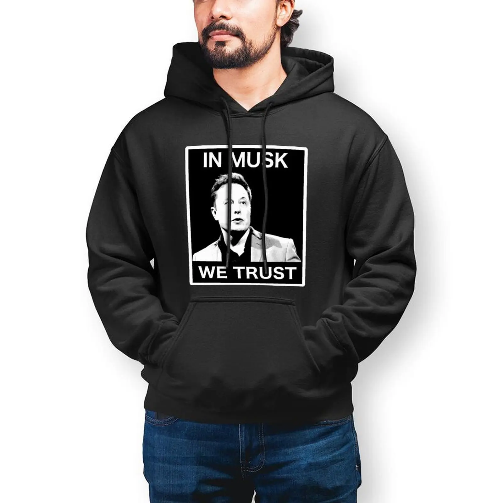 

Elon Musk Hoodie Popular Long Length Cotton Hoodies Men Winter Loose Pullover Hoodie XL