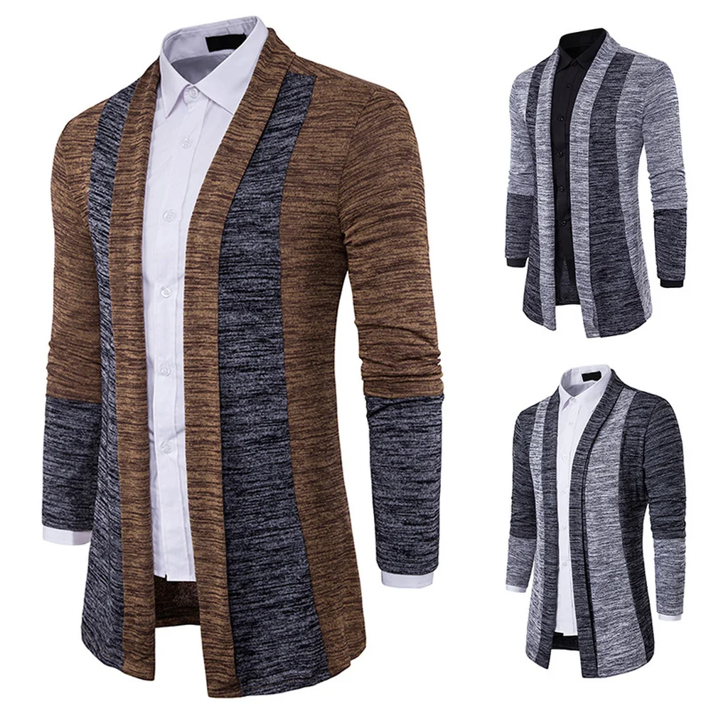 Covrlge Mens Sweaters Long Sleeve Cardigan Male Pull Style Cardigan Clothings Fashion Casual Men Knitwear Sweater Coats MWK047