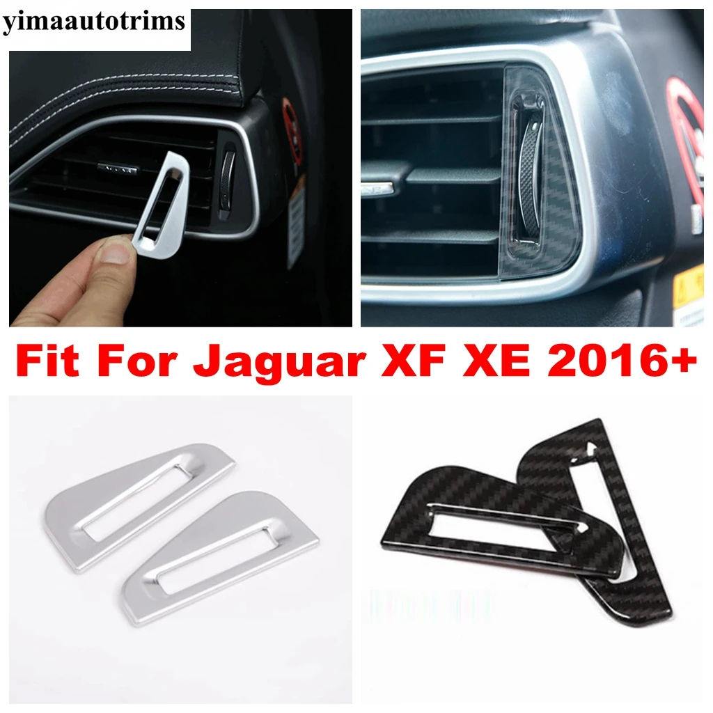 

Car Front Side Air AC Outlet Vents Sequins Decor Cover Trim ABS Carbon Fiber Style / Matte Interior For Jaguar XF XE 2016 - 2019