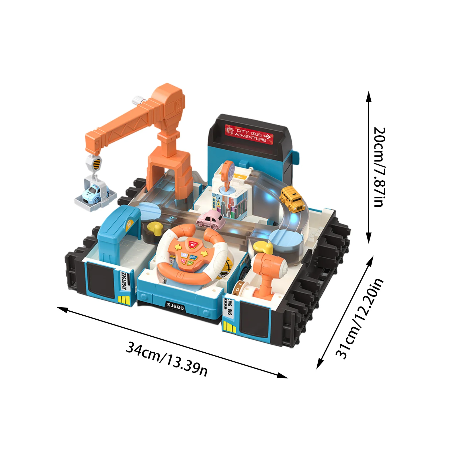 

Racing Rail Car Model Deformable Bus Toy With Steering Wheel Racing Educational Toys Children Track Car Adventure Game Brain Toy