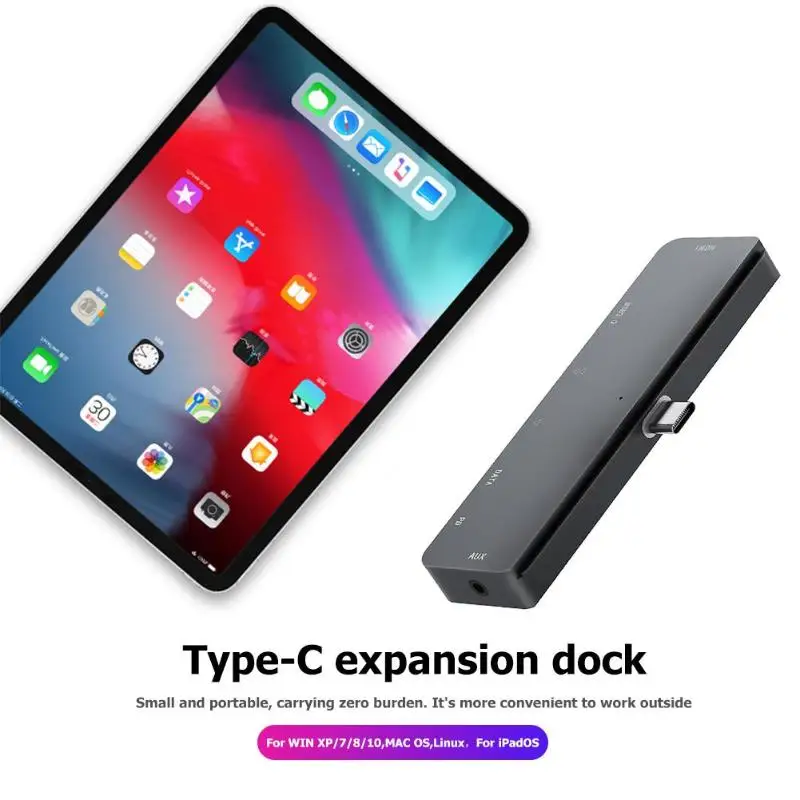 USB концентратор Тип C адаптер 4K HDMI 3 0 5 мм разъем AUX Type док станция для iPad Pro 2018 Macbook