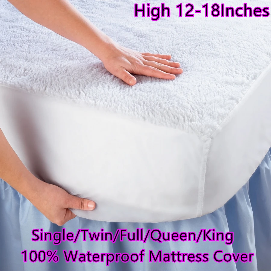 

100% Waterproof Bed Sheet Cotton Mattress for Bed Terry Sheet Matress Cover Protector Elastic Comforters Bedspread Meet Bedcover