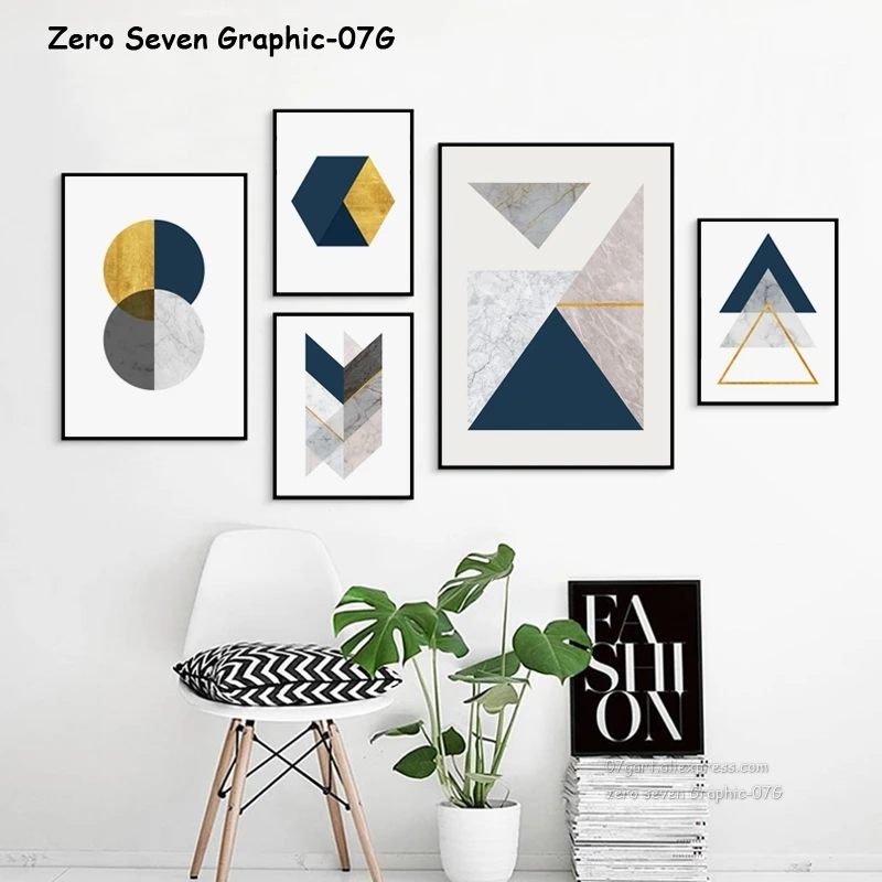 Скандинавский мраморный креативный комбинированный геометрический холст