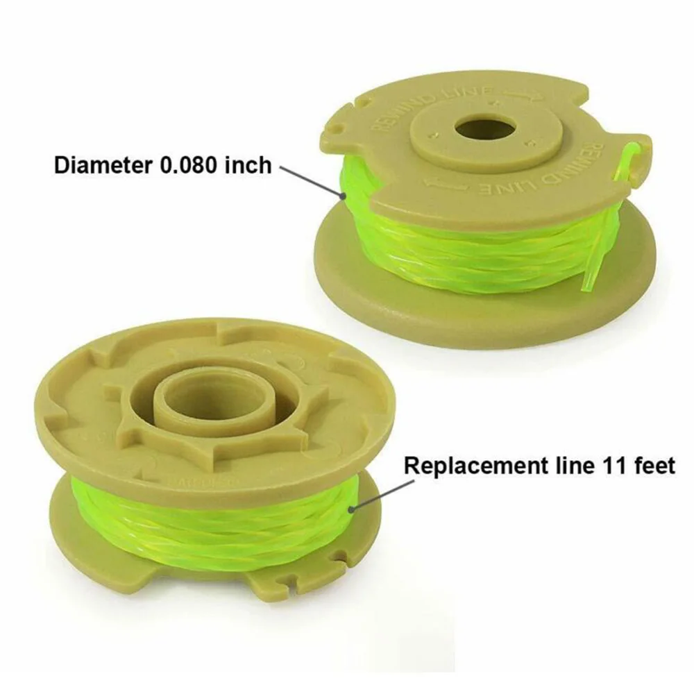 6x для Ryobi One PLUS + AC80RL3 .080 дюймов витая линия 18 в 24 В и 40 струнный триммер катушка