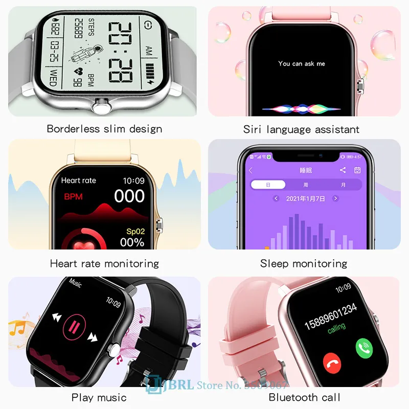 

New Children Smart Watch Kids Smartwatch For Girl Boy Bluetooth Call Heart rate Full Touch Bluetooth Smart-watch For 10-18 Year