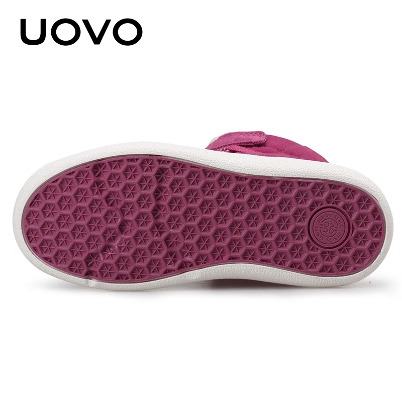 

Ankle Suede Leather Short Boots Uovo Brand Teenager Shoes Boys Girls Winter Snowshoes Plush Lining Kids Casual Sports Sneakers