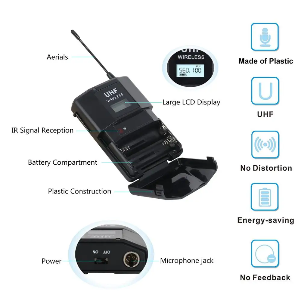 Профессиональная Беспроводная микрофонная система XTUGA SKM4000 PLUS 4*100 канала УВЧ с 2