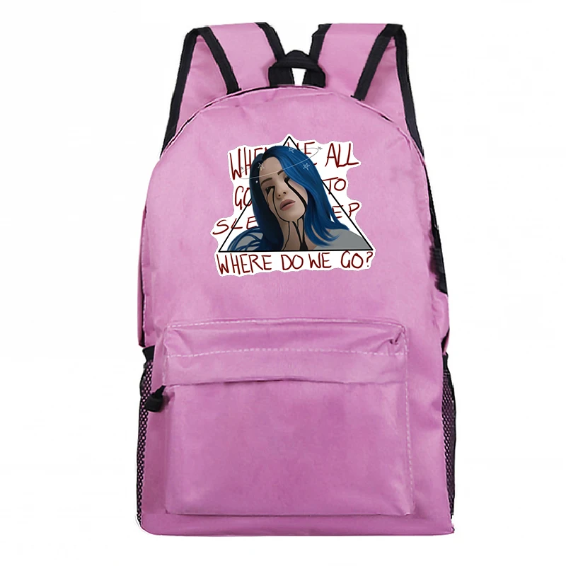 1 Plecak DJ Singer школьный Billie Eilish рюкзак и сумка A Dos Bad Gay Bookbag Bolso Mujer школьные сумки для девочек-подростков на молнии 8 - Цвет: 1