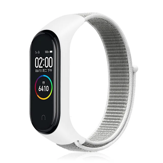 Нейлоновый ремешок для Xiaomi mi Band 4 3 сменный Браслет спортивный розовый ремешок для mi band 4 mi band 4 3 Band4 3 браслет для смарт-часов - Цвет: White
