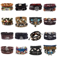2021 new fashion sexy harajuku gothic punk goth leather bracelets for women men stainless steel chain bangle friendship jewelry