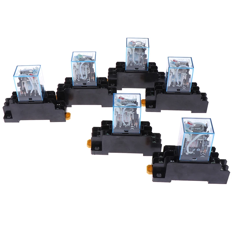 AC / DC LY2NJ 10A 8 контактное реле мощности катушки DPDT hh62 HHC68A 2Z + разъем 12 В 24 в 1 шт. Лидер