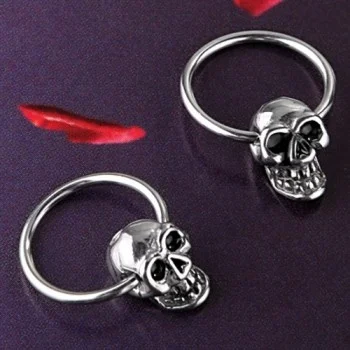 Гальванический винтажный Череп Панк круглый обруч из нержавеющей стали Петля