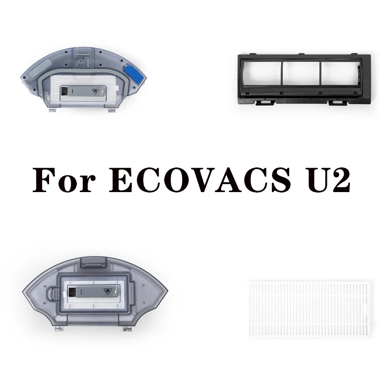 Orijinal Hepa filtre rulo kapak toz kutusu kutusu su deposu ana rulo yan fırça takım için ECOVACS U2/U2 güç/U2 Pro