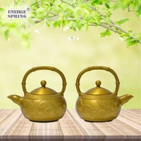 retro pure copper kettle 190ml dragon phoenix kung fu teapot small brass handle pot beauty health tea infuser home decorations