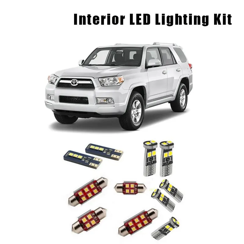 

For Toyota 4Runner 2003-2008 2009 2010 2011 2012 15pcs White LED Interior Light Reading Bulbs Kit Fit Map Dome License Lamp